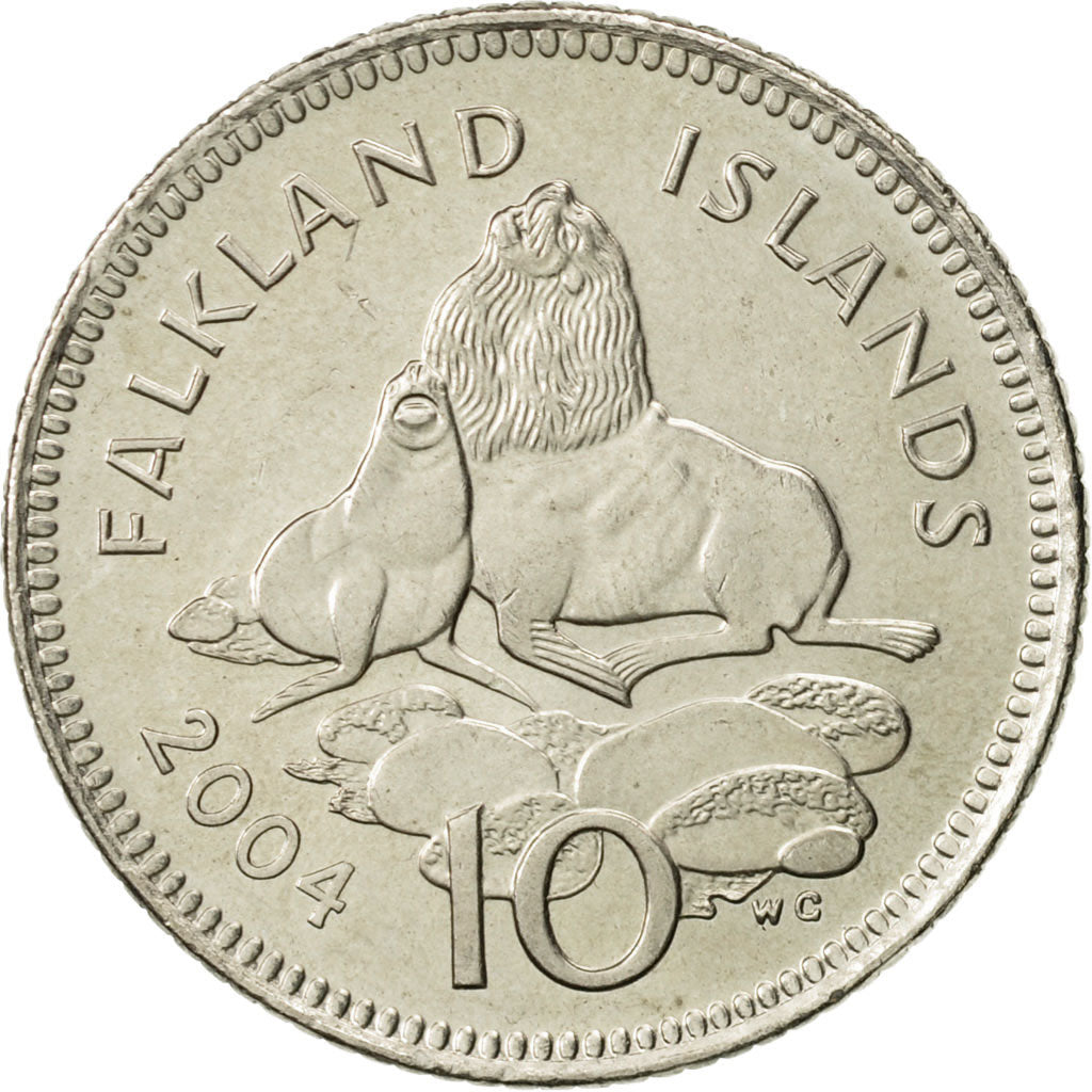 Falkland Islands, Elizabeth II, 10 Pence, 2004, AU(50-53), Copper-nickel, KM:133