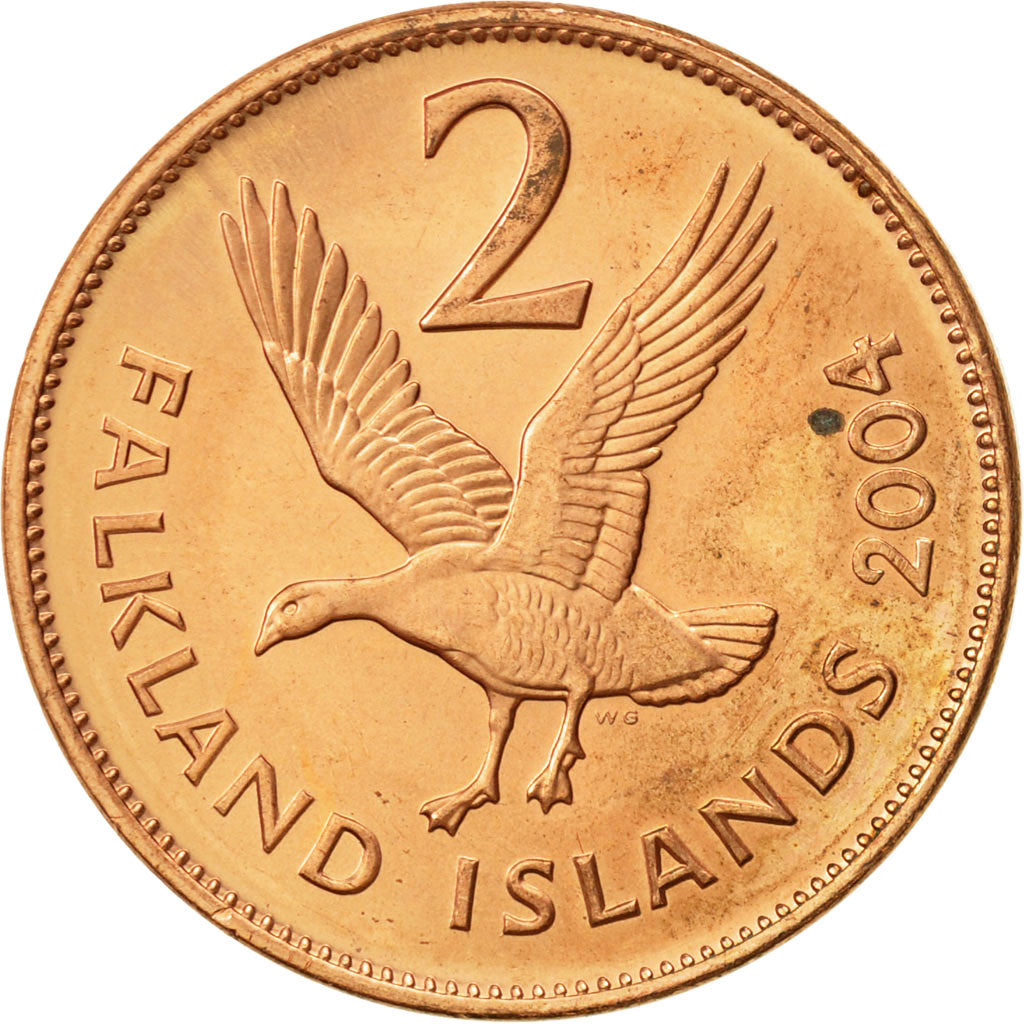 Monnaie, Falkland Islands, Elizabeth II, 2 Pence, 2004, SUP+, Copper Plated