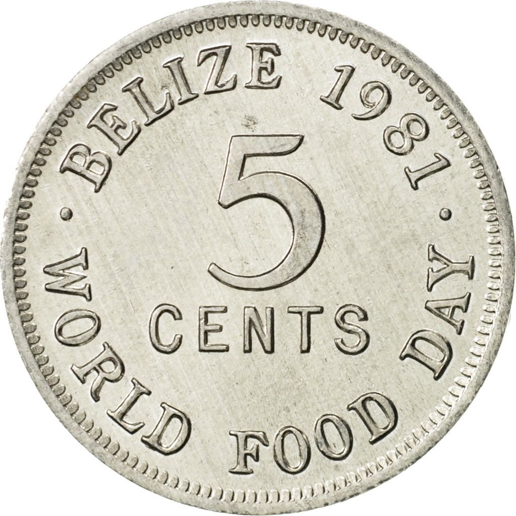 Coin, Belize, 5 Cents, 1981, Franklin Mint, AU(55-58), Aluminum, KM:64
