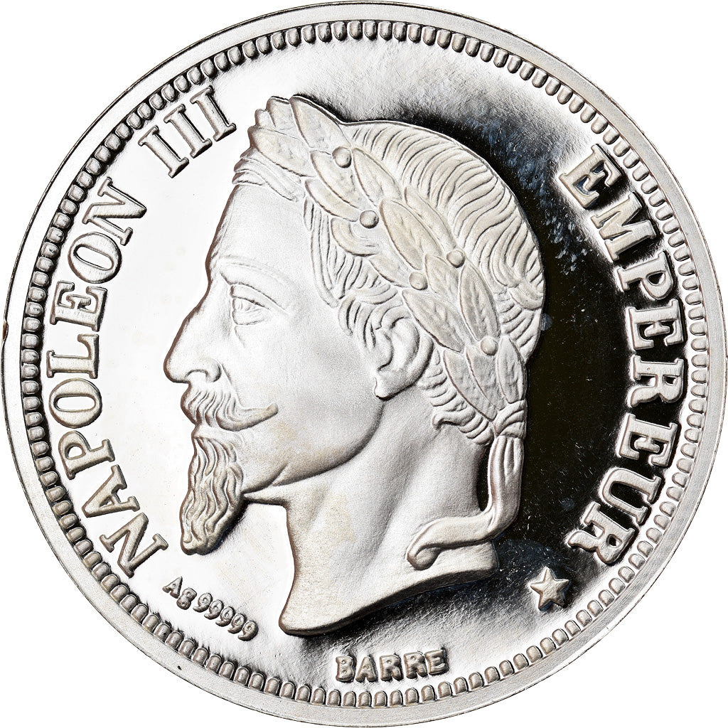 France, Medal, Reproduction Ecu 5 francs Napoléon III, MS(65-70), Silver