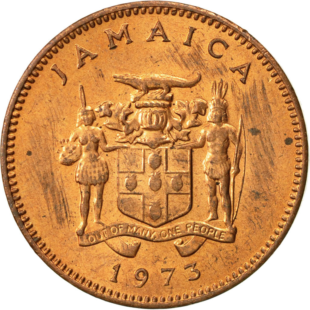 Jamaica, Elizabeth II, Cent, 1973, Franklin Mint, AU(55-58), Bronze, KM:52