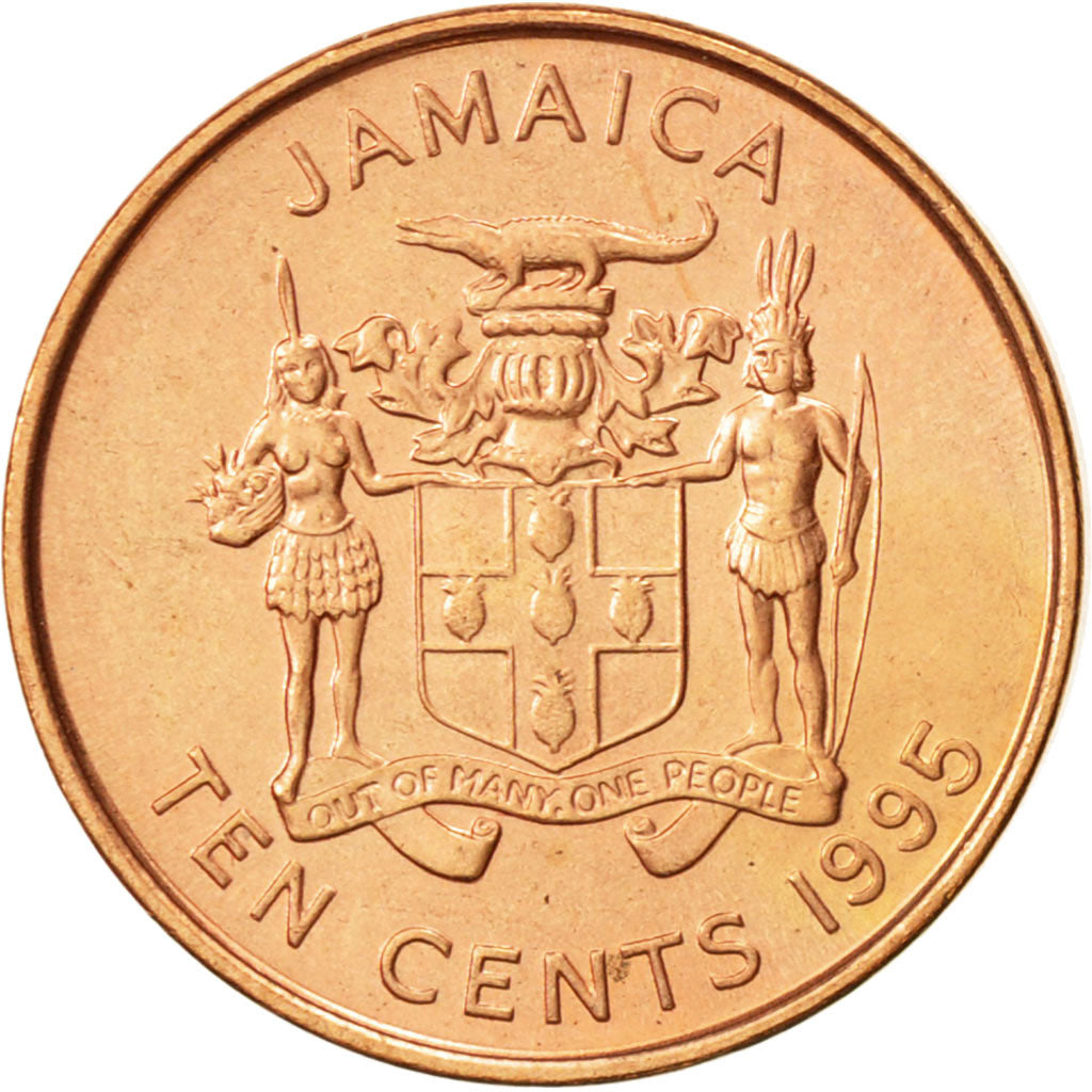 Coin, Jamaica, Elizabeth II, 10 Cents, 1995, British Royal Mint, AU(55-58)