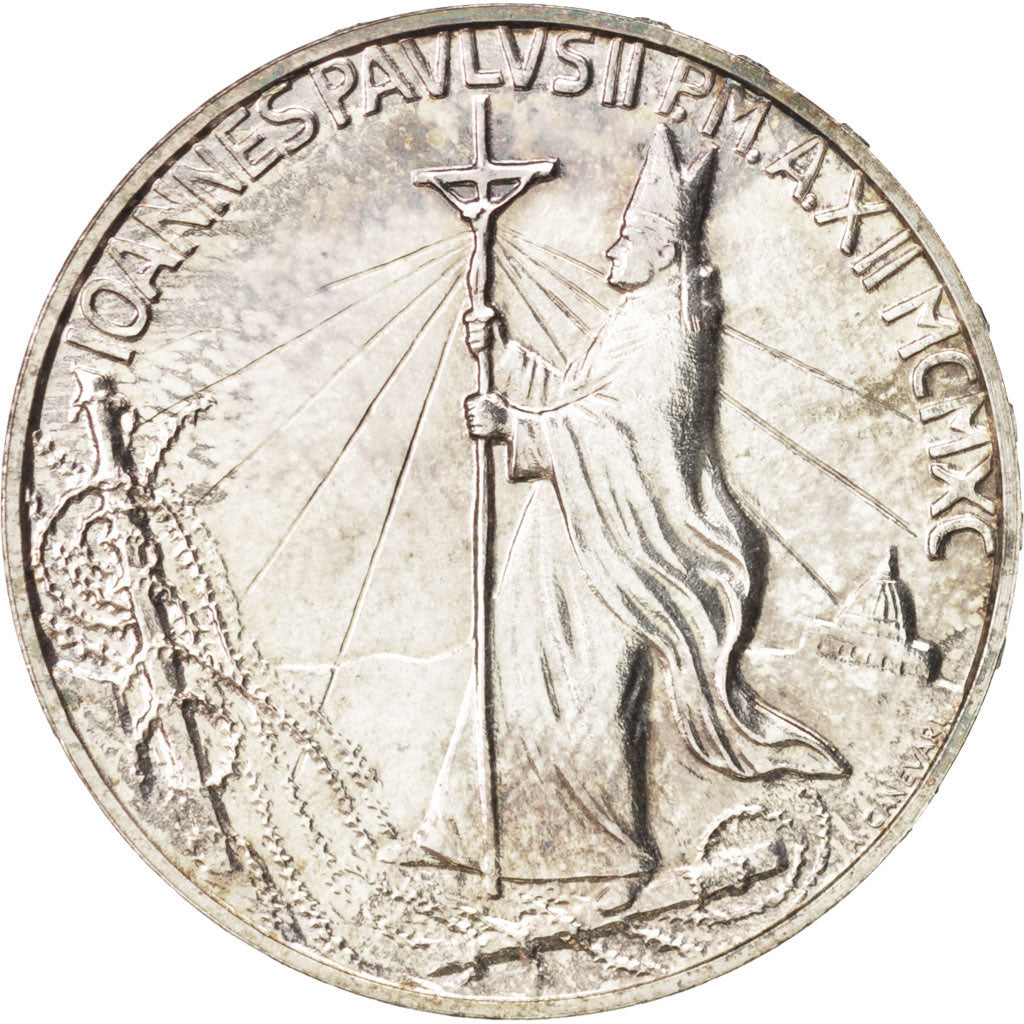 CITTÀ DEL VATICANO, John Paul II, 1000 Lire, 1990, SPL, Argento, KM:226