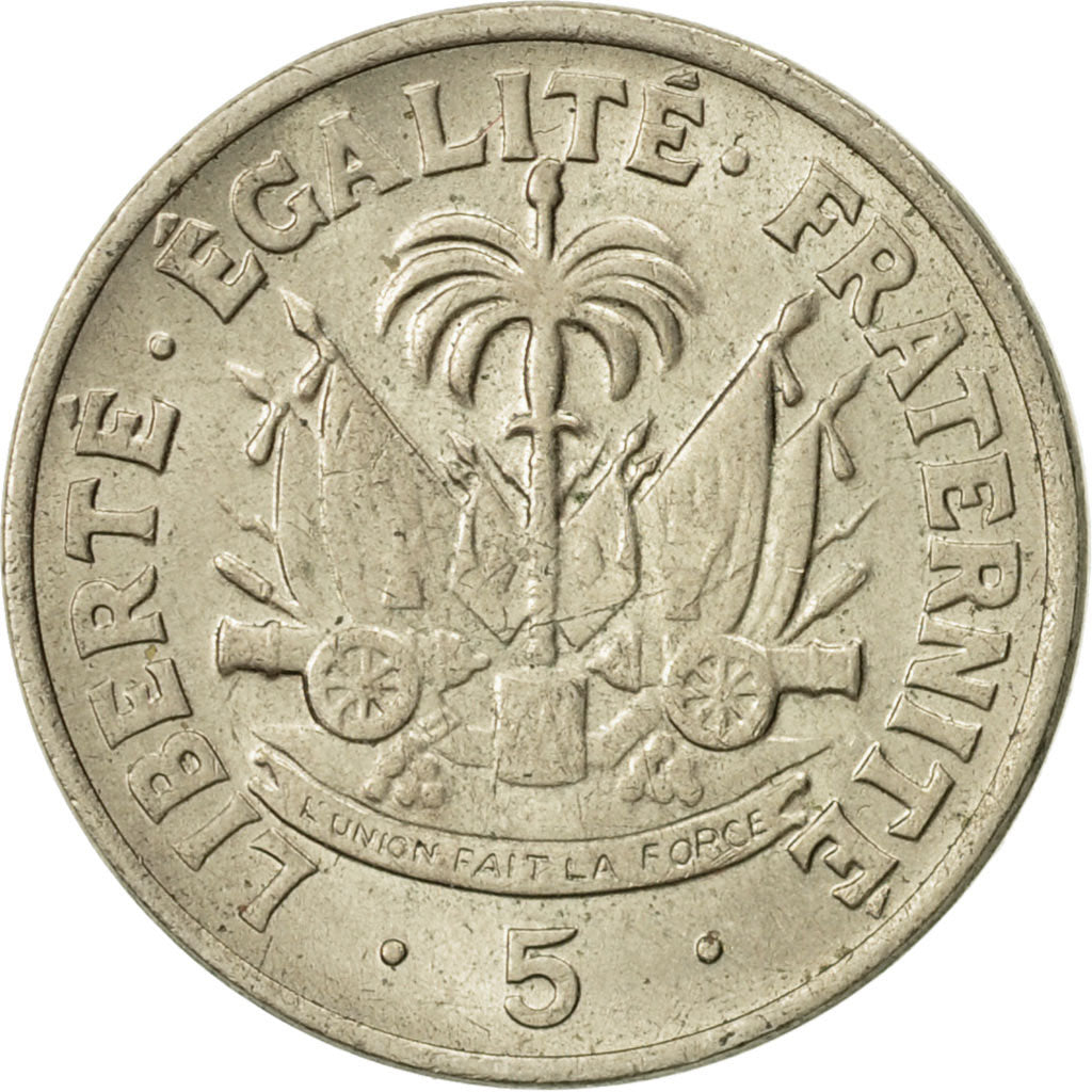 Haiti, 5 Centimes, 1958, AU(55-58), Copper-Nickel-Zinc, KM:62