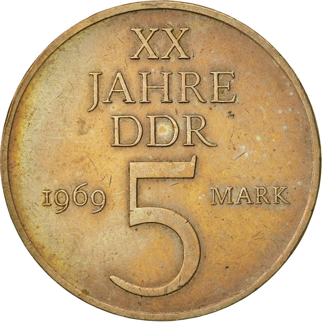 Coin, GERMAN-DEMOCRATIC REPUBLIC, 5 Mark, 1969, Berlin, AU(50-53)