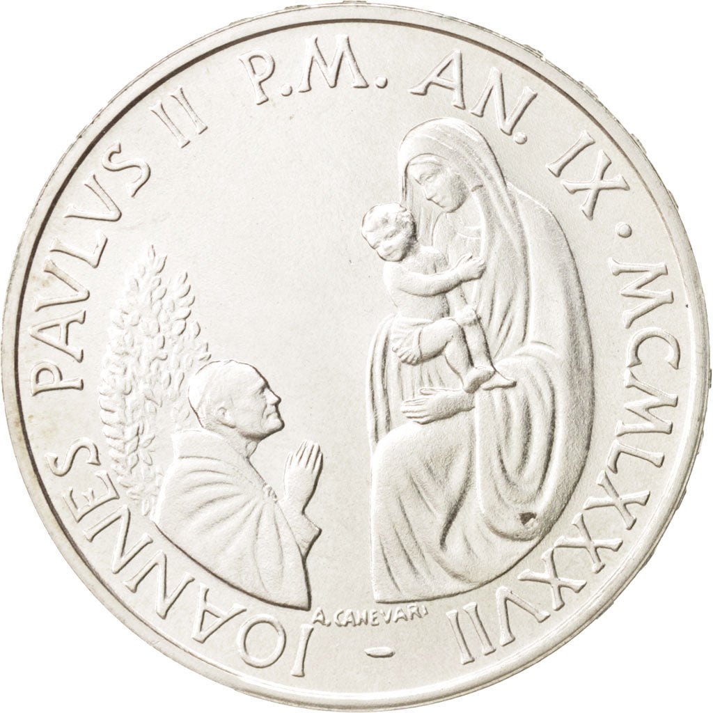 Coin, VATICAN CITY, John Paul II, 1000 Lire, 1987, MS(65-70), Silver, KM:205