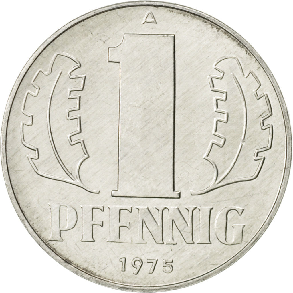 Moneta, REPUBBLICA DEMOCRATICA TEDESCA, Pfennig, 1975, Berlin, SPL, Alluminio