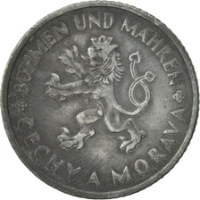 BOHEMIA & MORAVIA, Koruna, 1944, EF(40-45), Zinc, KM:4