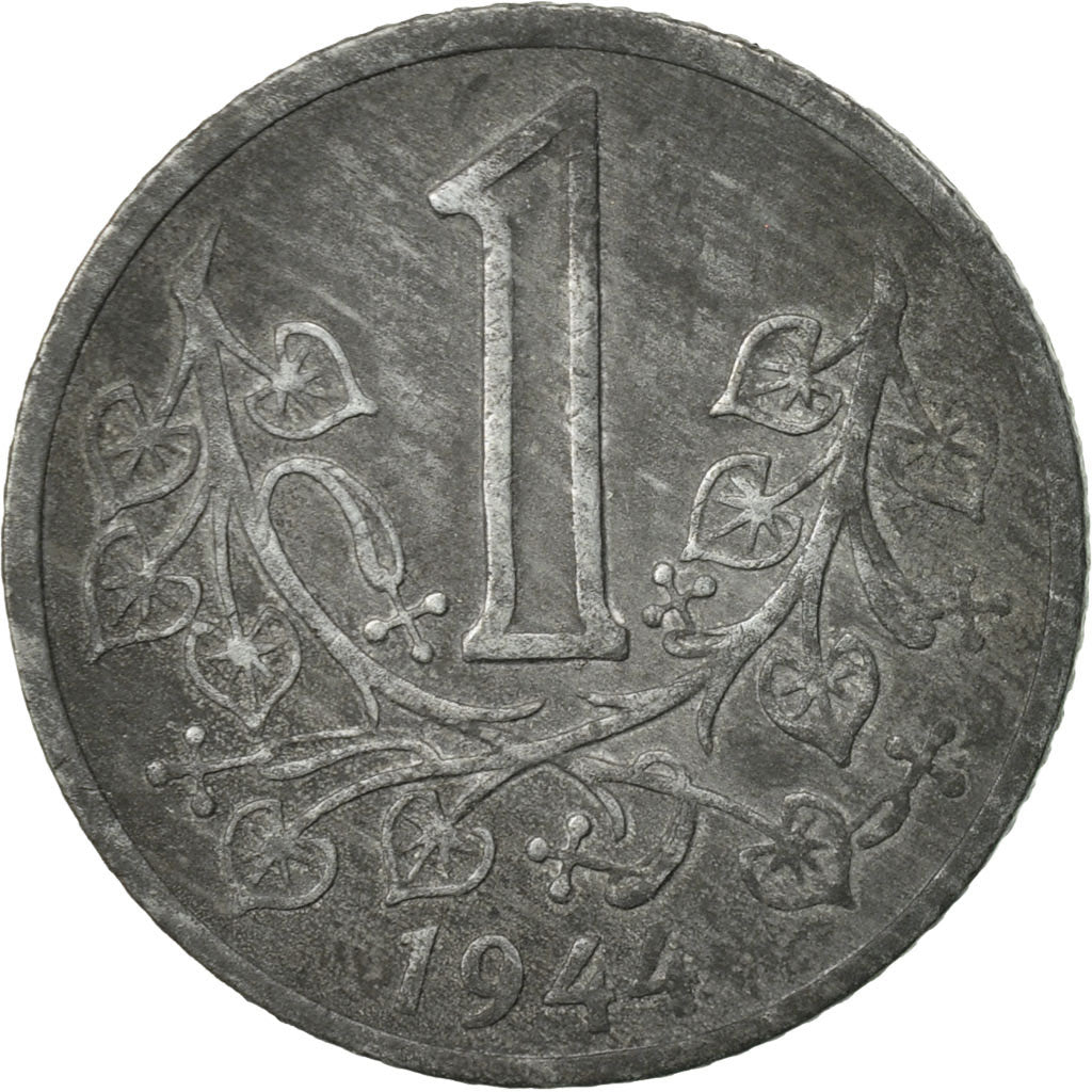 BOHEMIA & MORAVIA, Koruna, 1944, EF(40-45), Zinc, KM:4