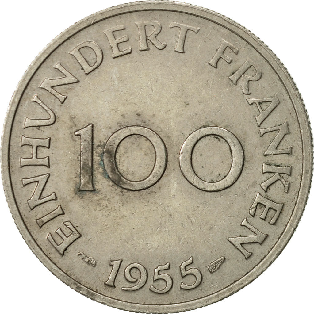 Monnaie, SAARLAND, 100 Franken, 1955, Paris, TTB+, Copper-nickel, KM:4