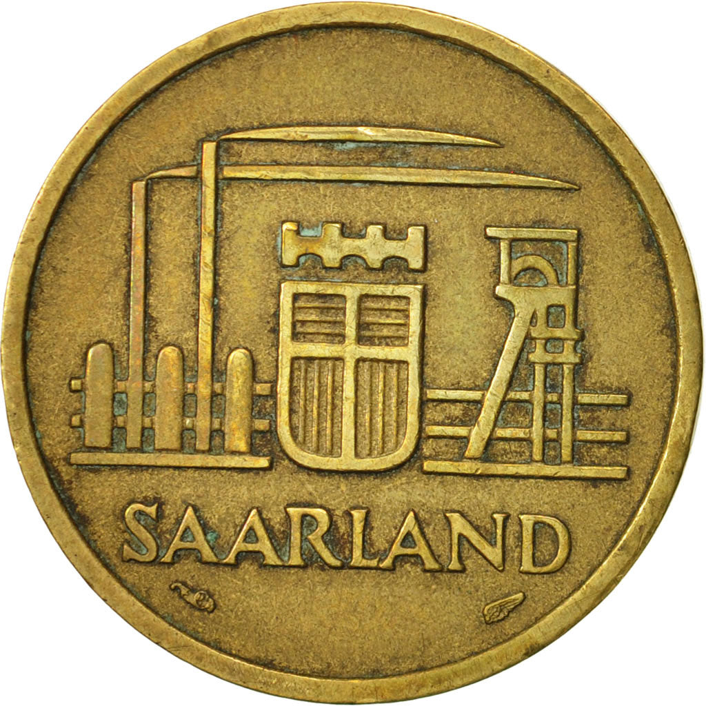 Coin, SAARLAND, 20 Franken, 1954, Paris, AU(50-53), Aluminum-Bronze, KM:2