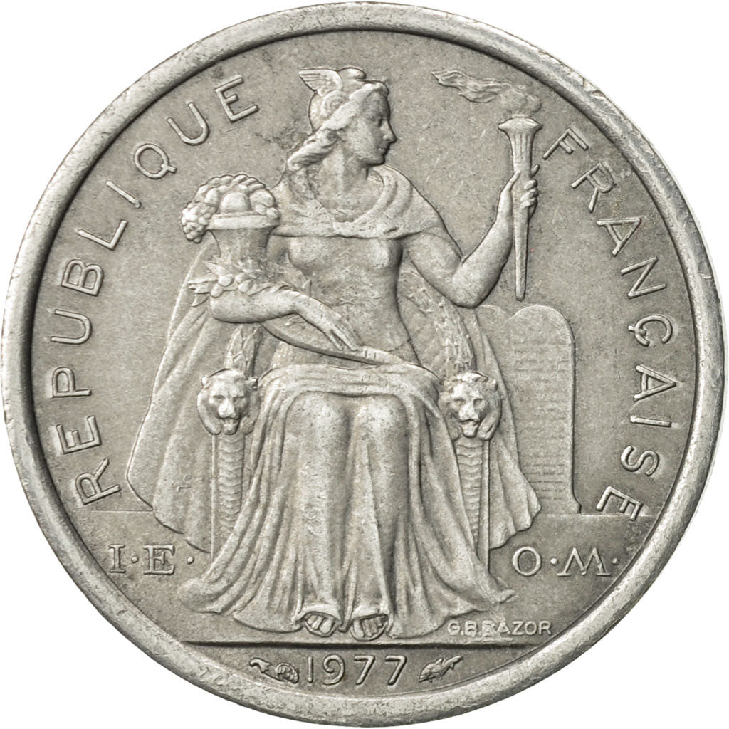 Moneta, Polinezja Francuska, Franc, 1977, Paris, EF(40-45), Aluminium, KM:11