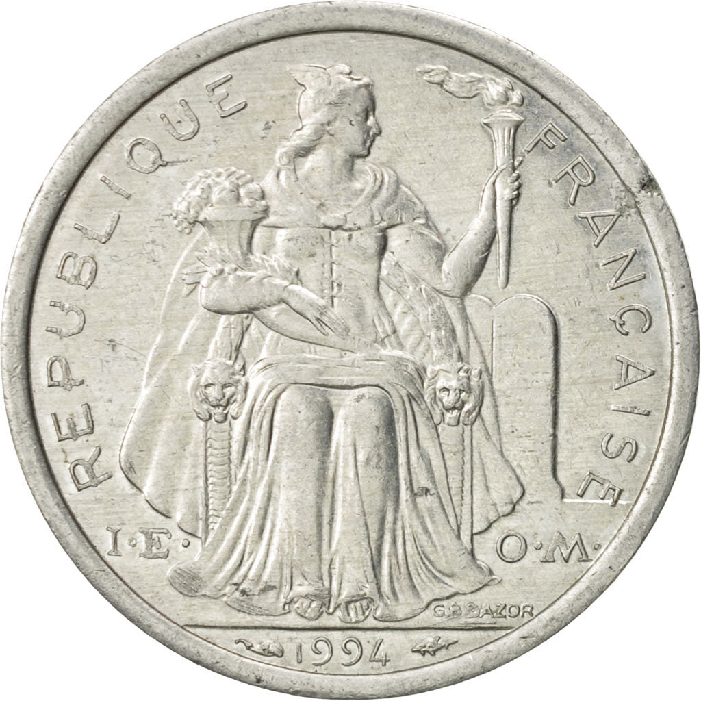 Coin, French Polynesia, Franc, 1994, Paris, AU(55-58), Aluminum, KM:11