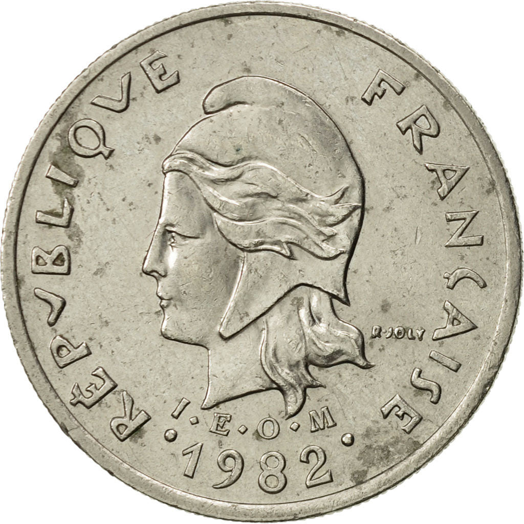 Moneta, Polinezja Francuska, 10 Francs, 1982, Paris, AU(50-53), Nikiel, KM:8