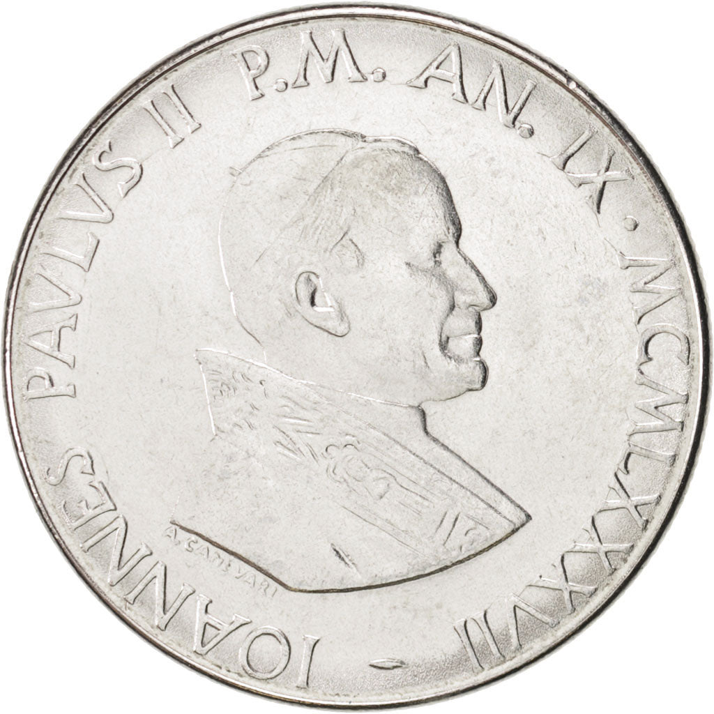 Münze, Vatikanstadt, John Paul II, 100 Lire, 1987, STGL, Stainless Steel
