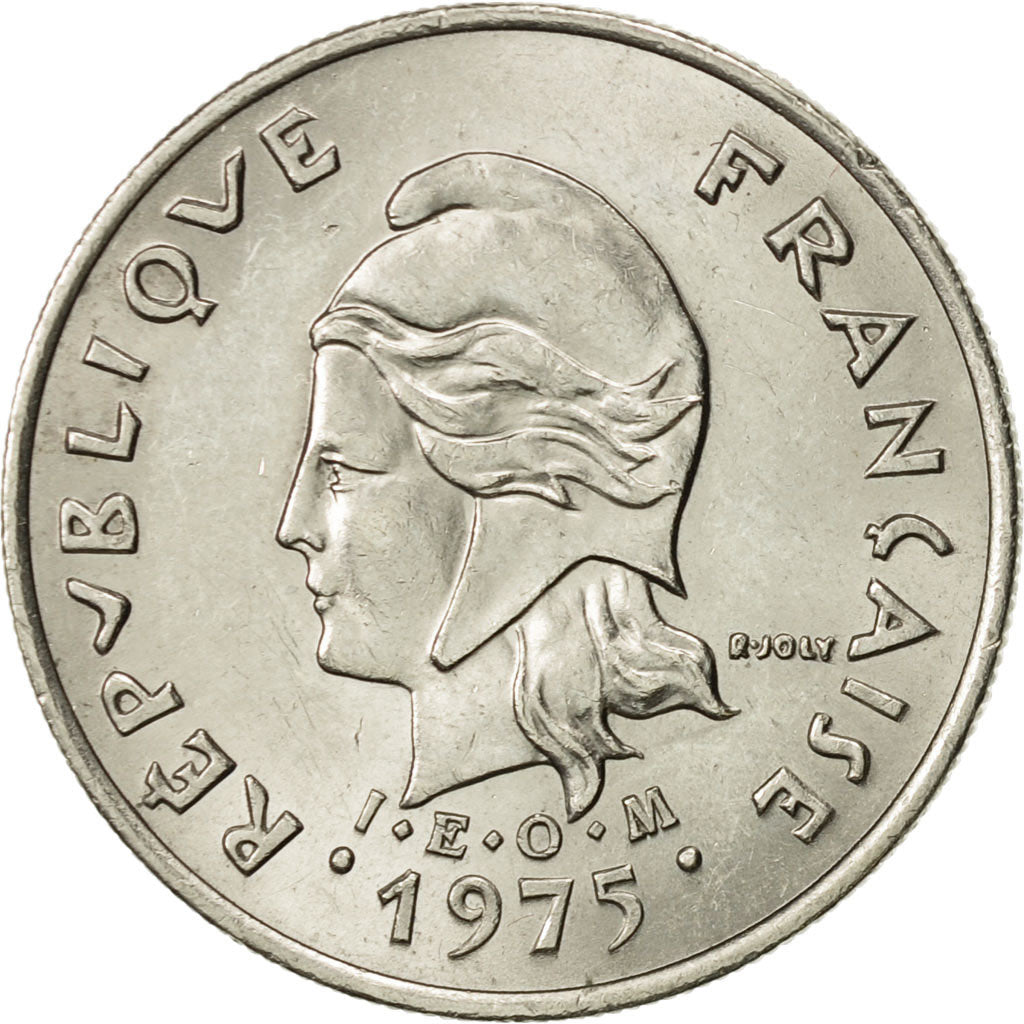 Moneta, Polinezja Francuska, 10 Francs, 1975, Paris, MS(60-62), Nikiel, KM:8