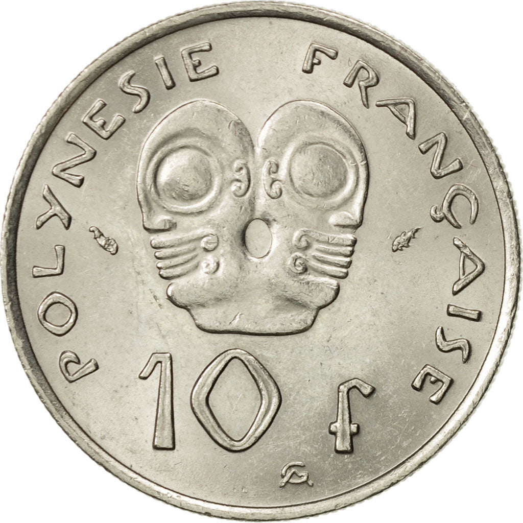 Moneta, Polinezja Francuska, 10 Francs, 1975, Paris, MS(60-62), Nikiel, KM:8