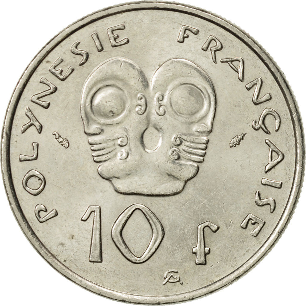 Moneta, Polinezja Francuska, 10 Francs, 1991, Paris, MS(60-62), Nikiel, KM:8