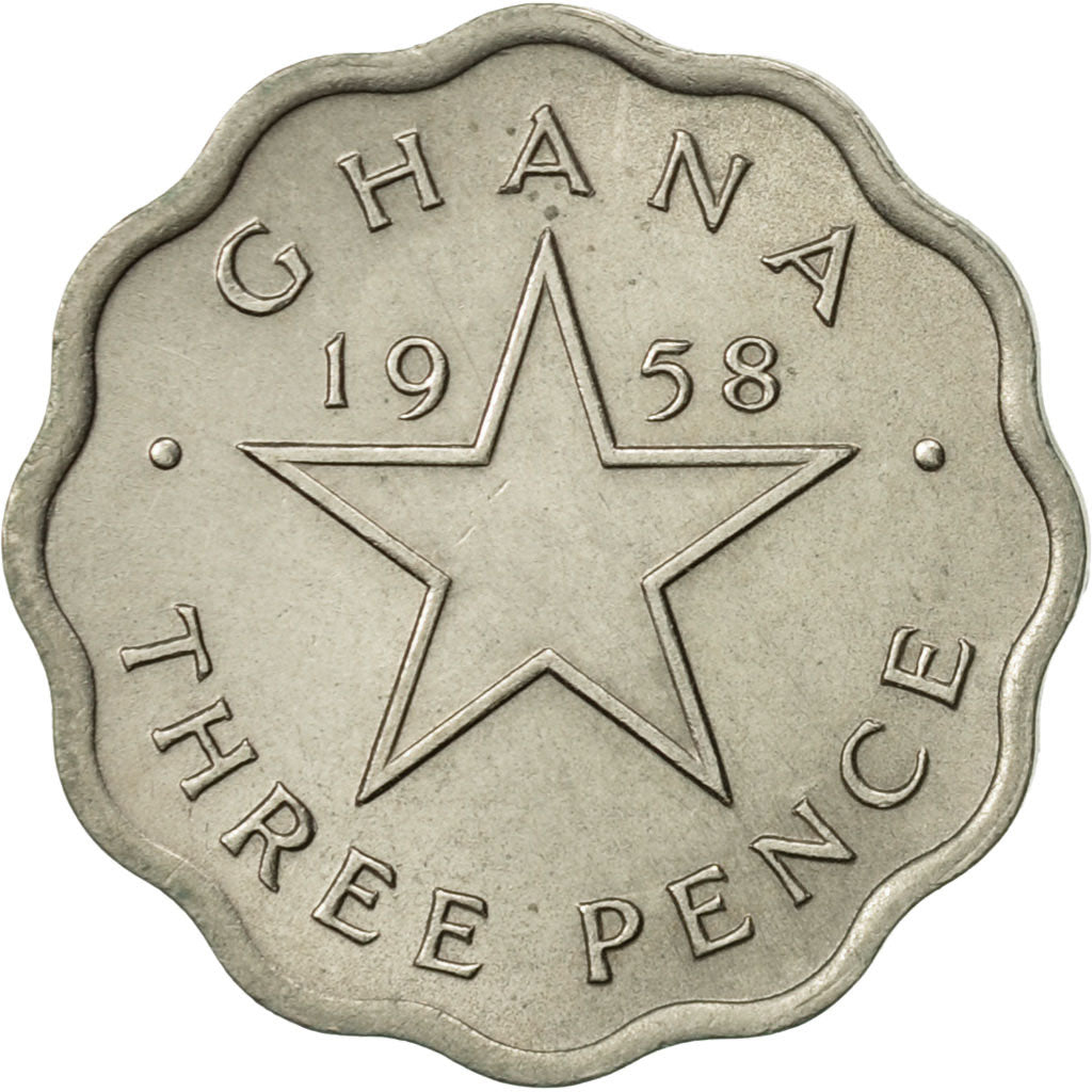 Moneda, Ghana, 3 Pence, 1958, EBC, Cobre - níquel, KM:3