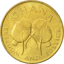 Coin, Ghana, 5 Cedis, 1984, AU(55-58), Brass, KM:26