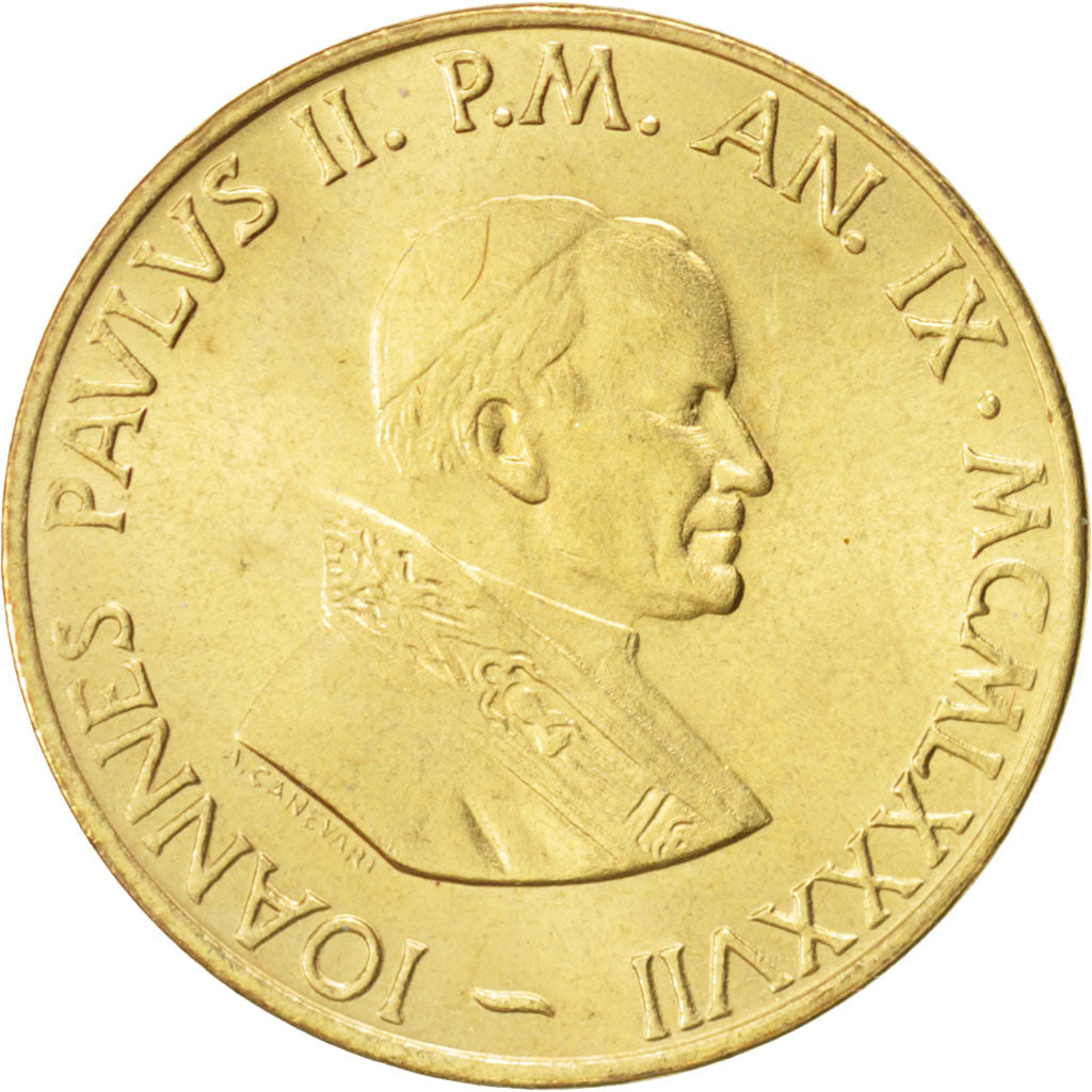 Moneda, CIUDAD DEL VATICANO, John Paul II, 20 Lire, 1987, FDC, Aluminio -