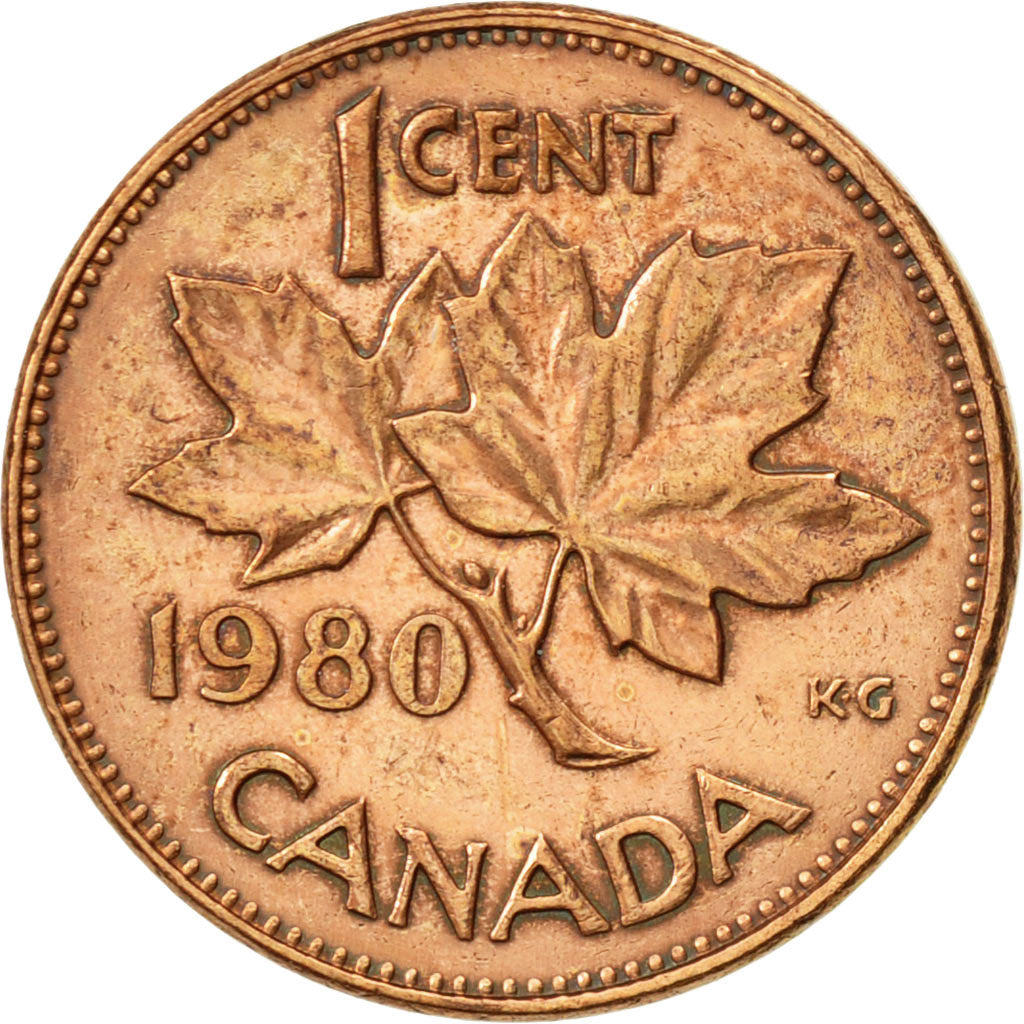 Coin, Canada, Elizabeth II, Cent, 1980, Royal Canadian Mint, Ottawa, AU(50-53)