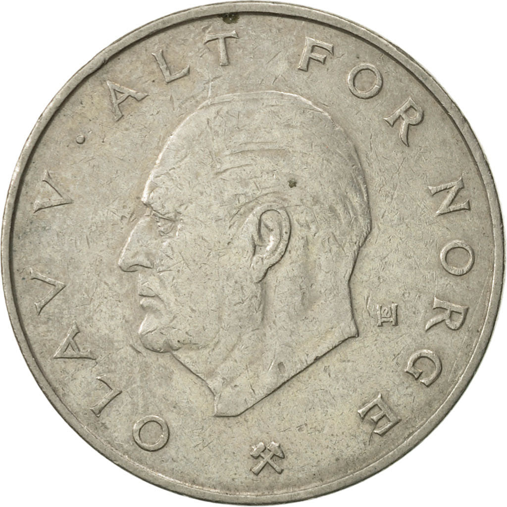 Coin, Norway, Olav V, Krone, 1982, EF(40-45), Copper-nickel, KM:419