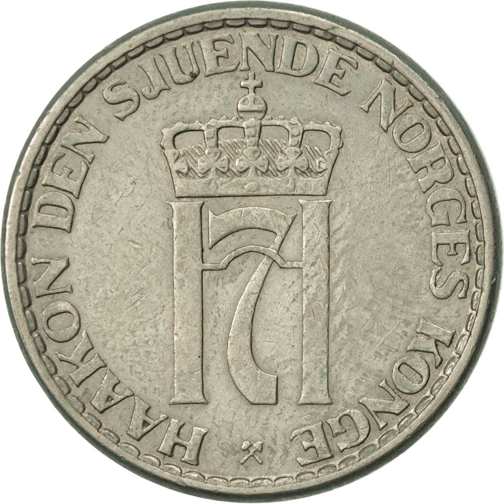 Münze, Norwegen, Haakon VII, Krone, 1955, SS, Copper-nickel, KM:397.2