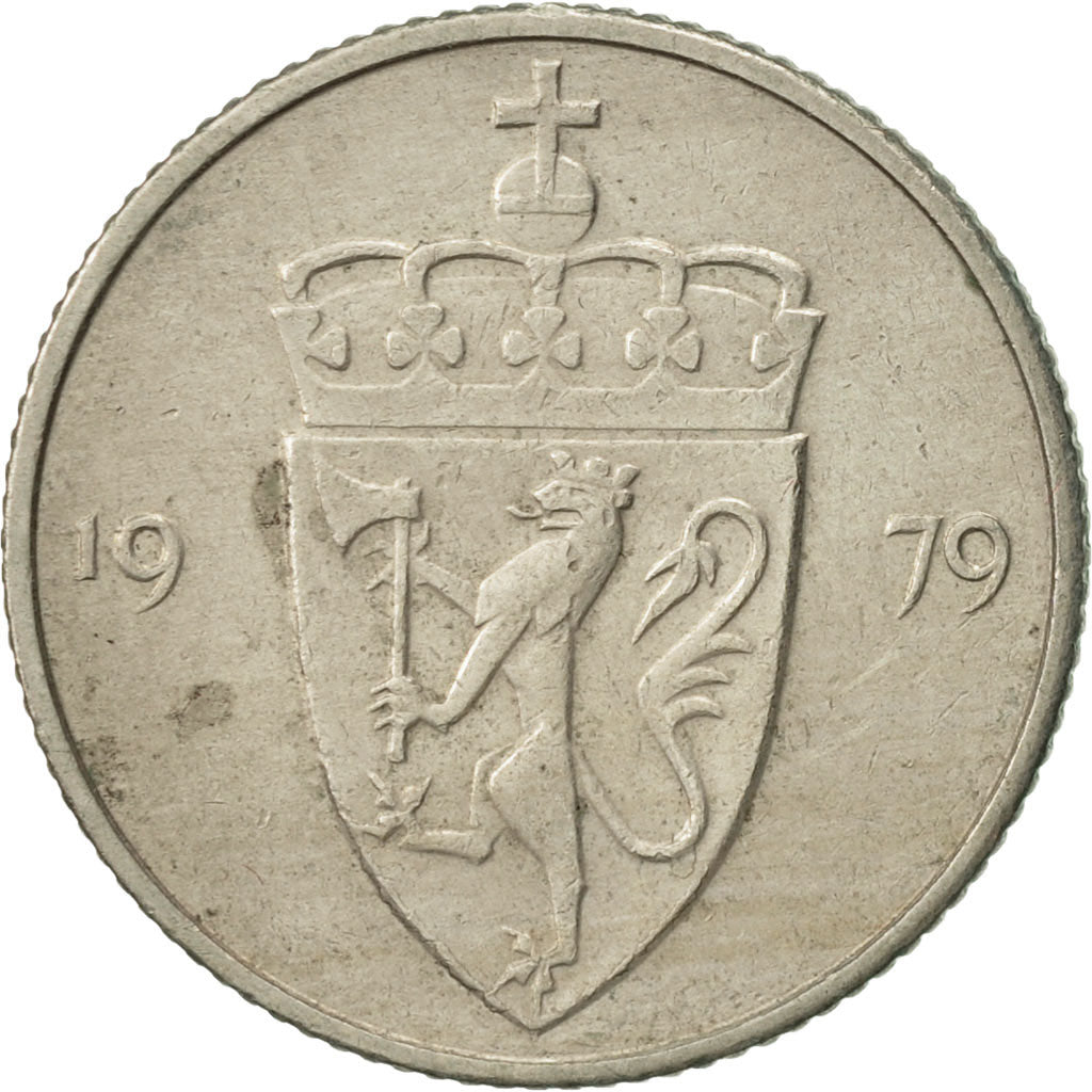Moneda, Noruega, Olav V, 50 Öre, 1979, MBC+, Cobre - níquel, KM:418