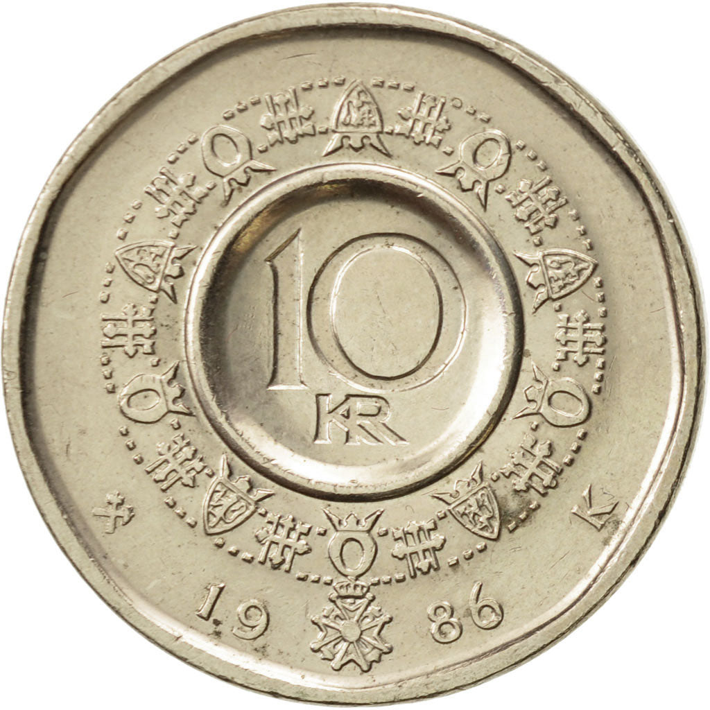 Norvège, Olav V, 10 Kroner, 1986, TTB+, Nickel-brass, KM:427