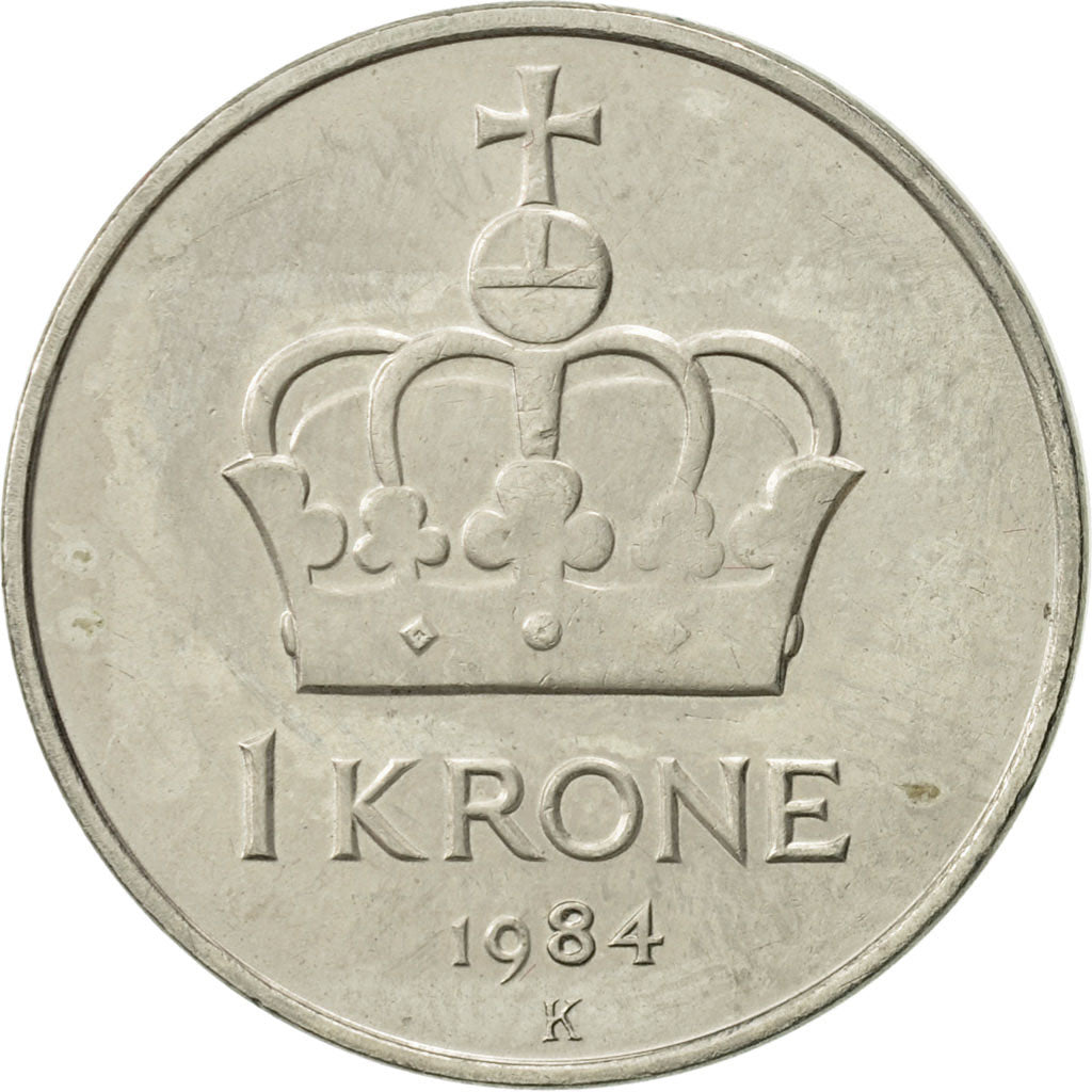 Norway, Olav V, Krone, 1984, AU(50-53), Copper-nickel, KM:419
