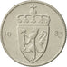 Moneta, Norvegia, Olav V, 50 Öre, 1983, SPL-, Rame-nichel, KM:418