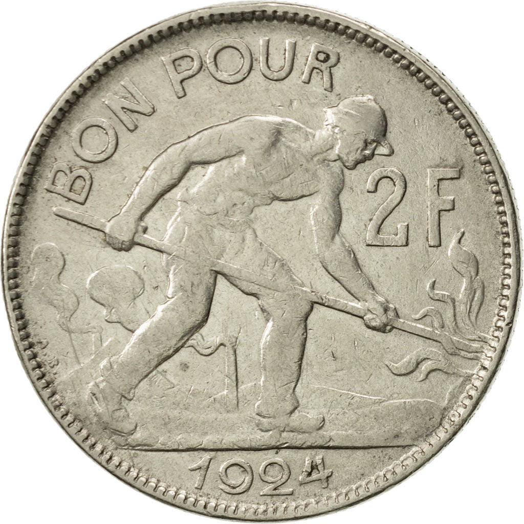 Luxembourg, Charlotte, 2 Francs, 1924, EF(40-45), Nickel, KM:36