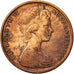 Coin, Australia, Elizabeth II, 2 Cents, 1966, EF(40-45), Bronze, KM:63