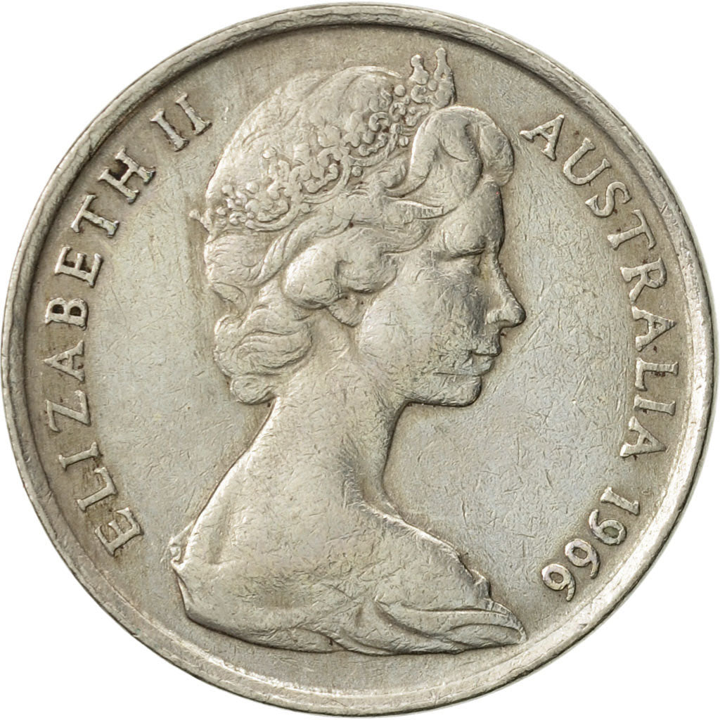 Coin, Australia, Elizabeth II, 10 Cents, 1966, EF(40-45), Copper-nickel, KM:65