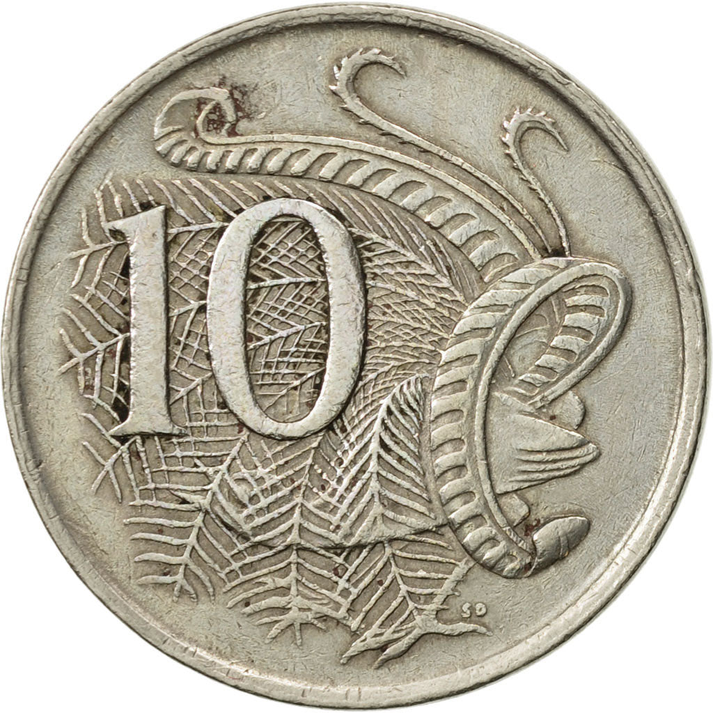 Coin, Australia, Elizabeth II, 10 Cents, 1966, EF(40-45), Copper-nickel, KM:65
