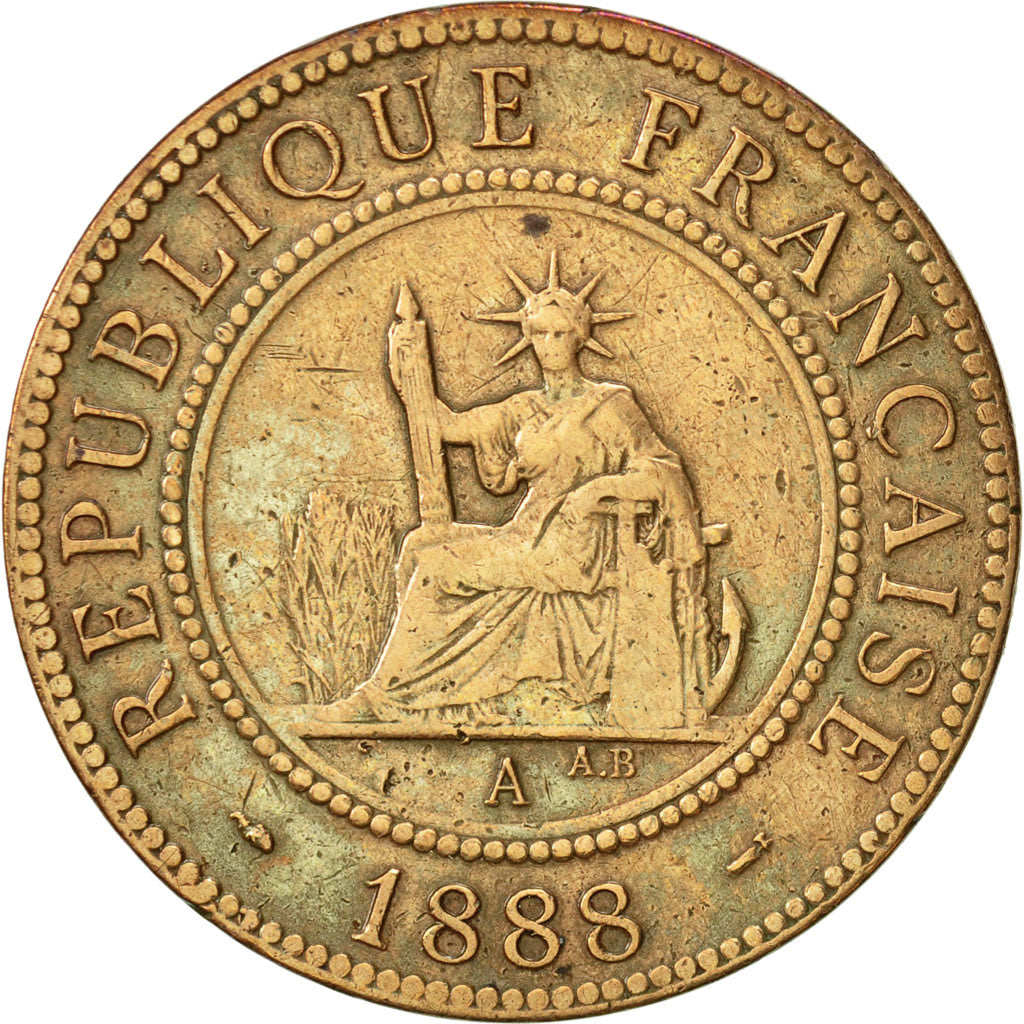 Coin, FRENCH INDO-CHINA, Cent, 1888, Paris, EF(40-45), Bronze, KM:1