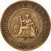 FRENCH INDO-CHINA, Cent, 1887, Paris, EF(40-45), Bronze, KM:1