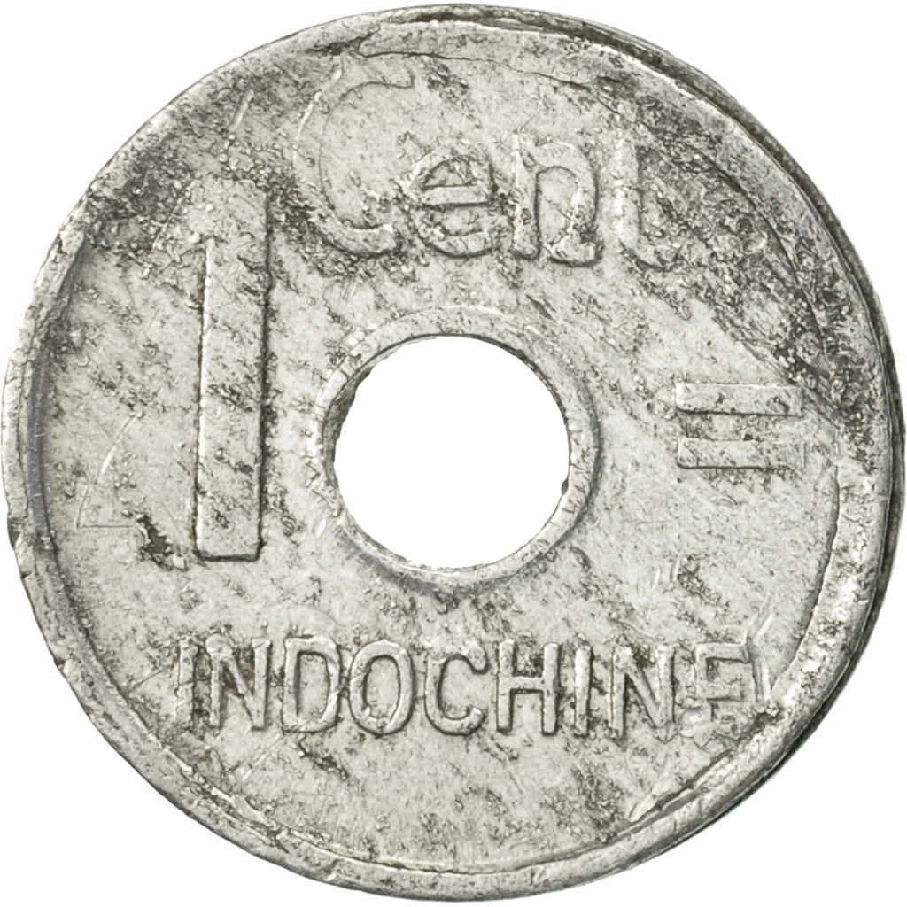 FRENCH INDO-CHINA, Cent, 1943, Paris, EF(40-45), Aluminum, KM:26