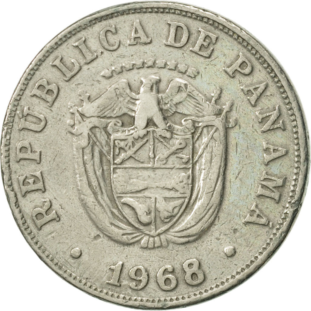 Moneda, Panamá, 5 Centesimos, 1968, MBC, Cobre - níquel, KM:23.2