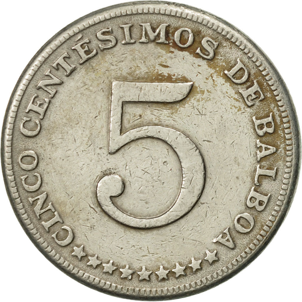 Panama, 5 Centesimos, 1967, EF(40-45), Copper-nickel, KM:23.2