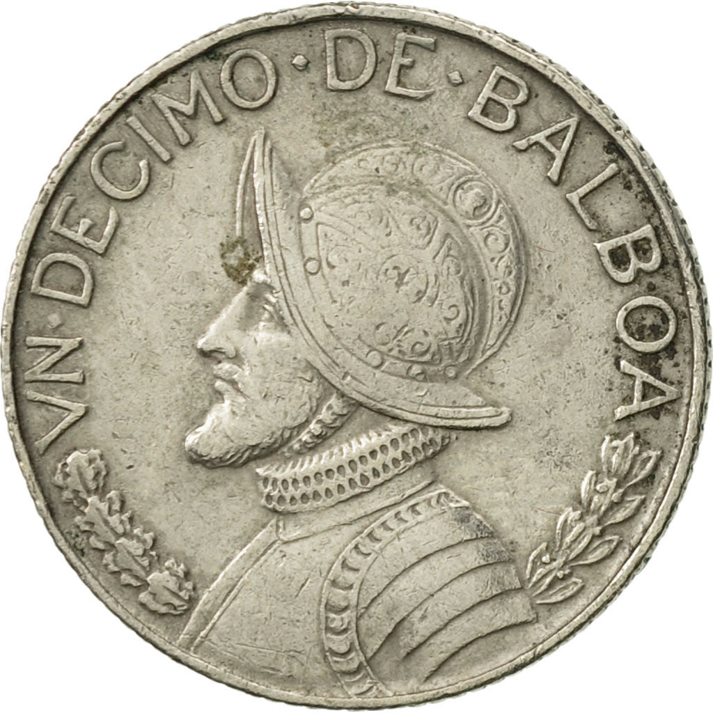 Coin, Panama, 1/10 Balboa, 1966, EF(40-45), Copper-Nickel Clad Copper, KM:10