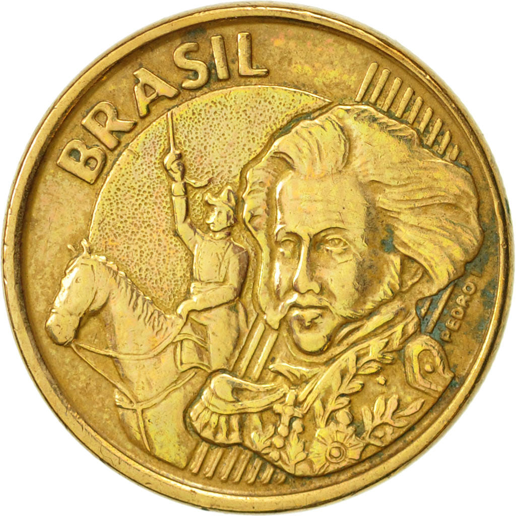 Coin, Brazil, 10 Centavos, 2001, AU(50-53), Bronze Plated Steel, KM:649.2