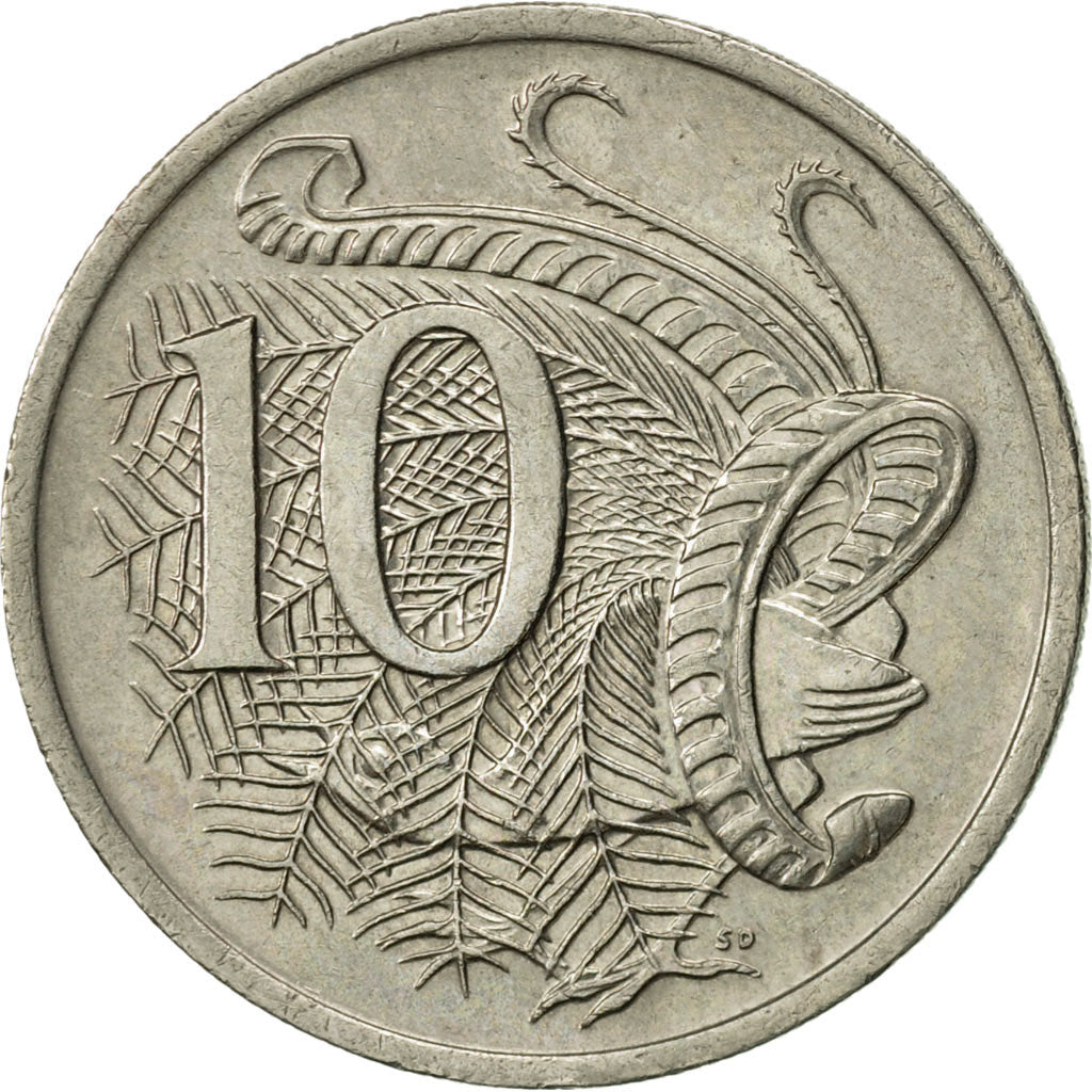 Coin, Australia, Elizabeth II, 10 Cents, 1976, AU(50-53), Copper-nickel, KM:65