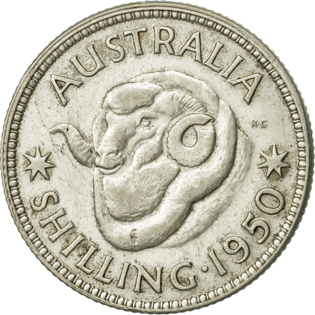 Australia, George VI, Shilling, 1950, Melbourne, AU(50-53), Silver, KM:46