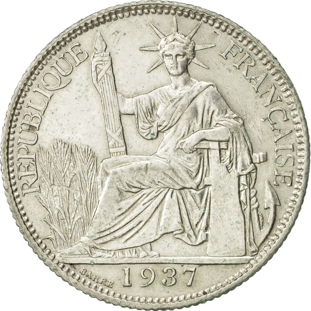 FRENCH INDO-CHINA, 20 Cents, 1937, Paris, TTB+, Argent, KM:17.2