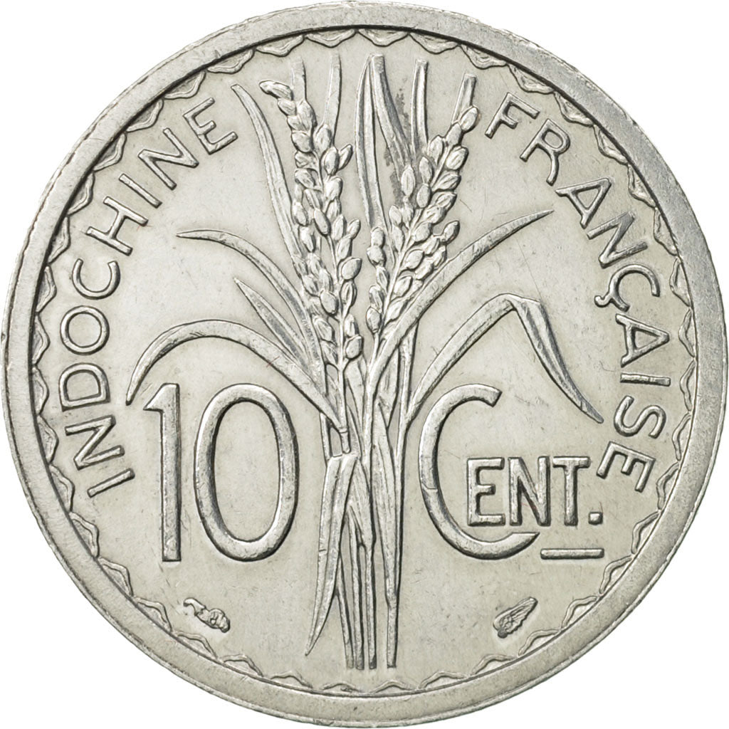 Coin, FRENCH INDO-CHINA, 10 Cents, 1945, Paris, AU(50-53), Aluminum, KM:28.1