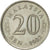 Moneda, Malasia, 20 Sen, 1982, Franklin Mint, EBC, Cobre - níquel, KM:4