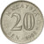 Moneda, Malasia, 20 Sen, 1988, Franklin Mint, EBC, Cobre - níquel, KM:4