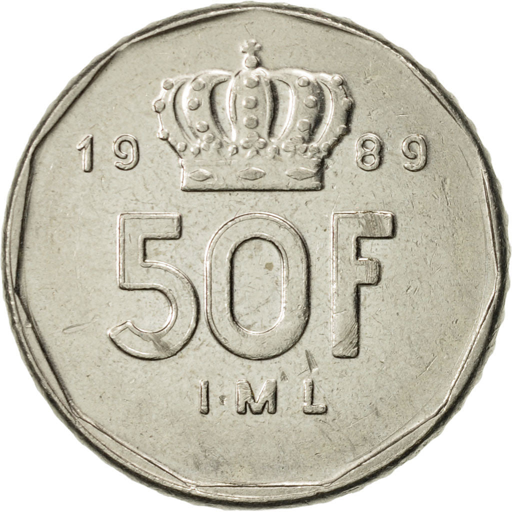 Coin, Luxembourg, Jean, 50 Francs, 1989, AU(55-58), Nickel, KM:62